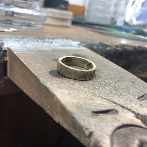 roughly shaped wedding band