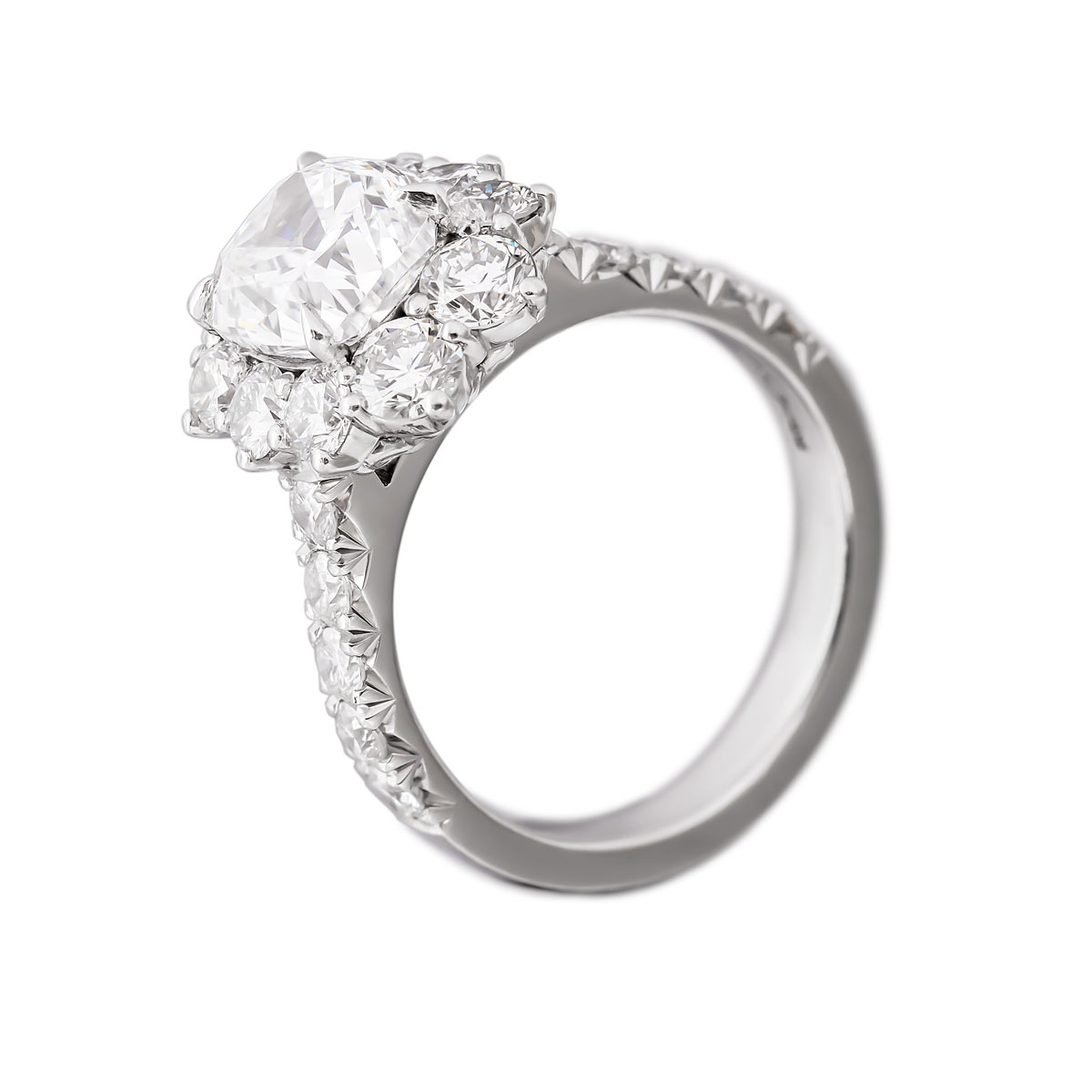 bespoke-cushion-halo cluster diamond engagement ring-angle.jpg