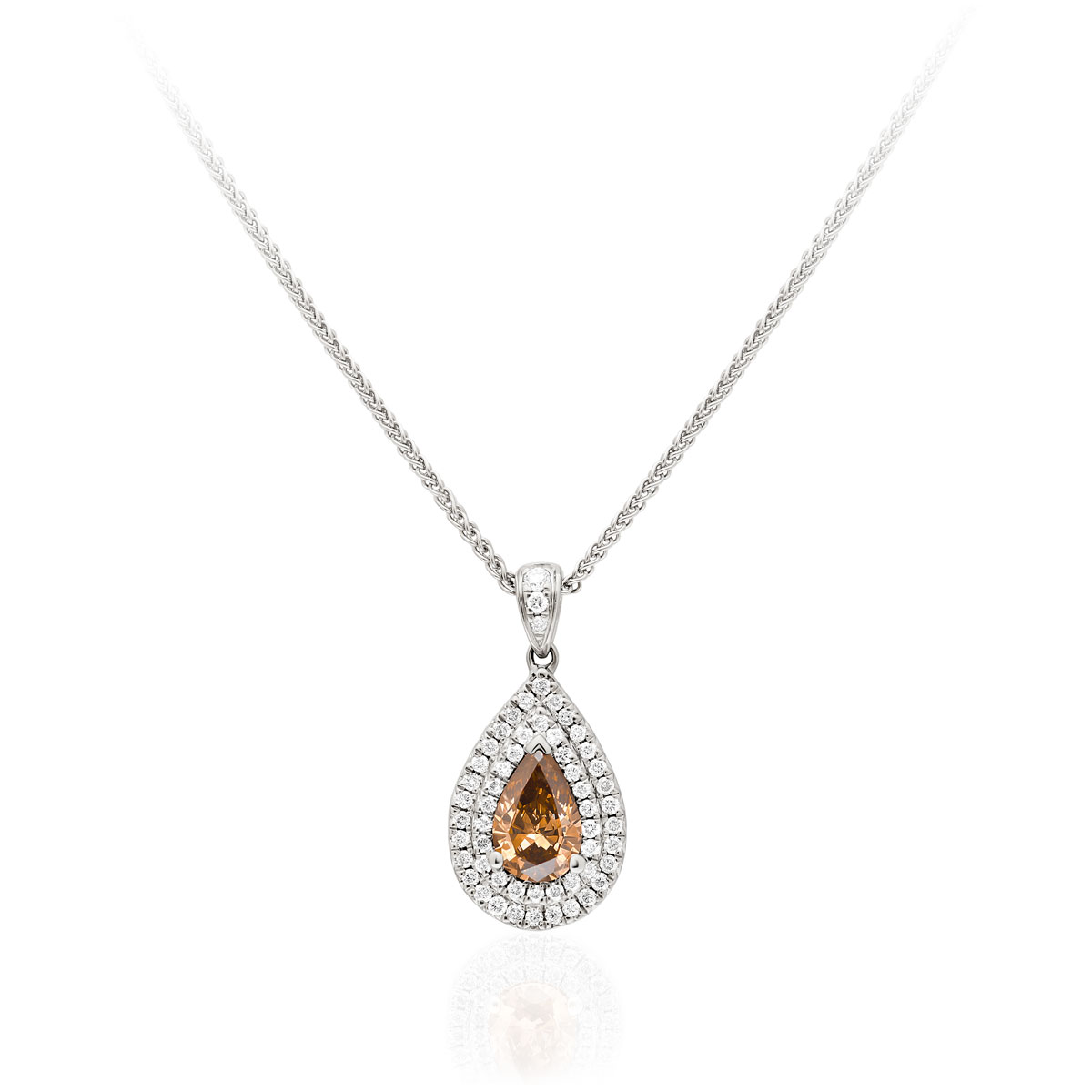 pear shaped fancy cognac double halo pendant necklace.jpg