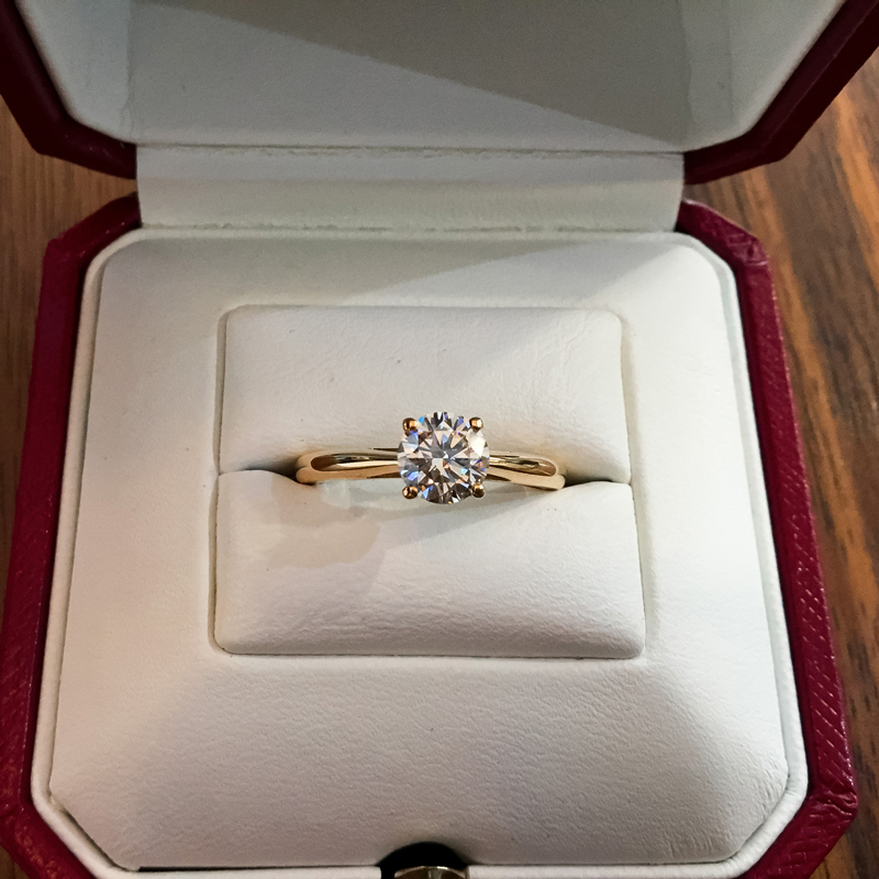 cartier bezel set engagement ring